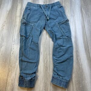 Jet Lag Cargo Pants Mens Medium Blue Pockets Jogger 3D Tappered Men 32x28